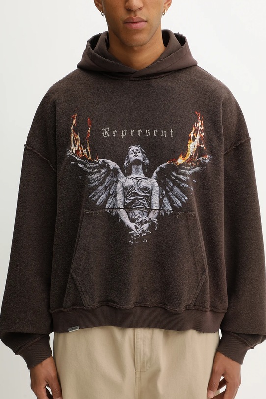 Represent bluza dwustronna bawełniana Reversible Living Legacy Tour brązowy MLM100366