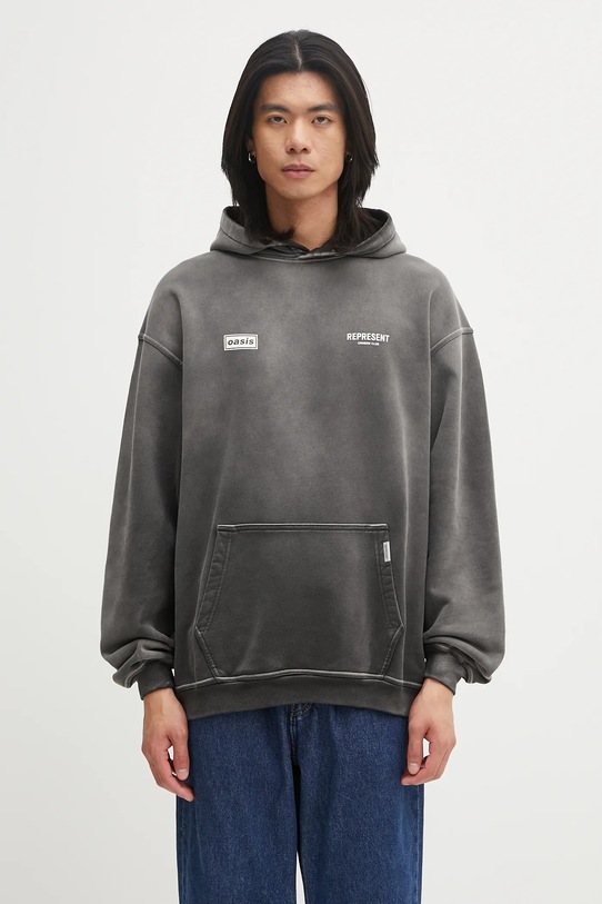 Clothing Represent cotton sweatshirt Oasis Owners Club OCM100008 gray