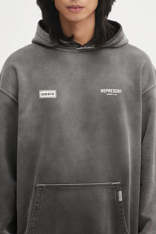 Βαμβακερή μπλούζα Represent Oasis Owners Club γκρί OCM100008