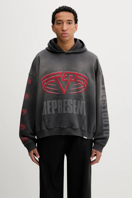 Represent bluza dwustronna bawełniana Reversible Living Legacy Falcon wzorzyste szary MLM100681