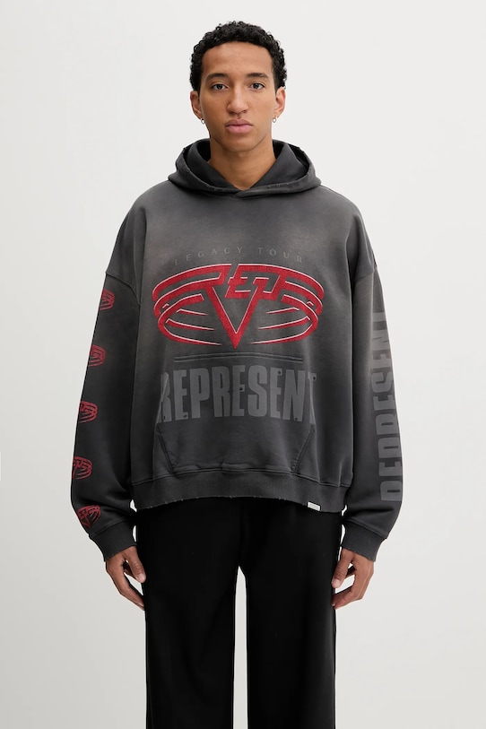 Світшот двосторонній бавовняний Represent Reversible Living Legacy Falcon візерунок сірий MLM100681