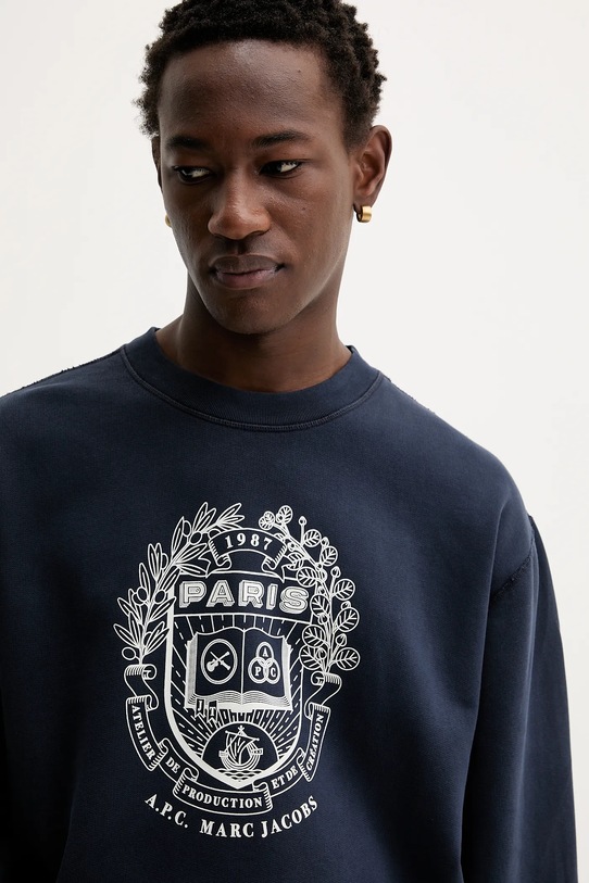 A.P.C. bluza bawełniana A.P.C. x MARC JACOBS granatowy COHKQ.H37003