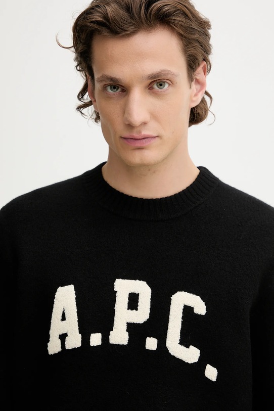 A.P.C. sweter wełniany pull jay czarny WVBDK.H23458