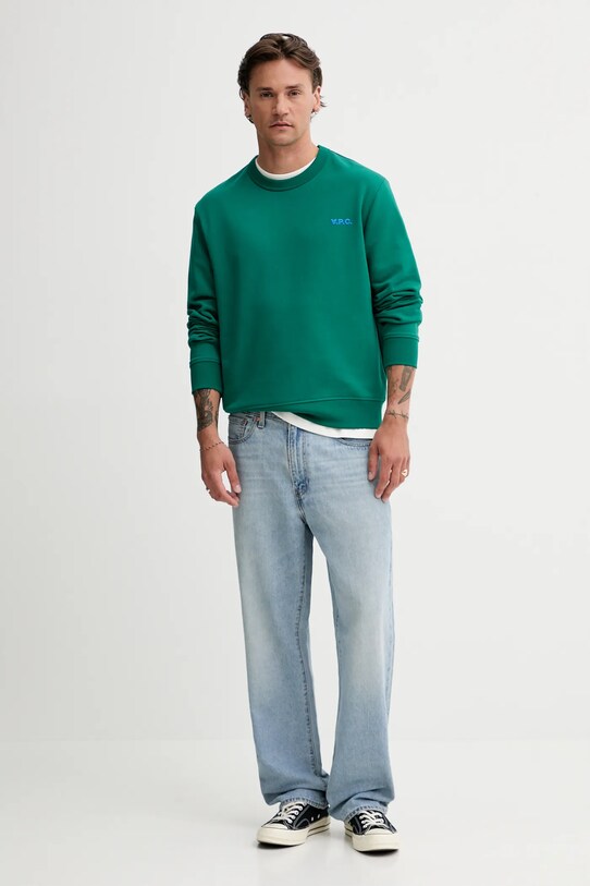 A.P.C. bluză sweat boxy petit vpc COHGO.H27916 verde AW25