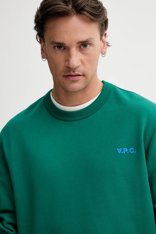 A.P.C. bluză sweat boxy petit vpc verde COHGO.H27916