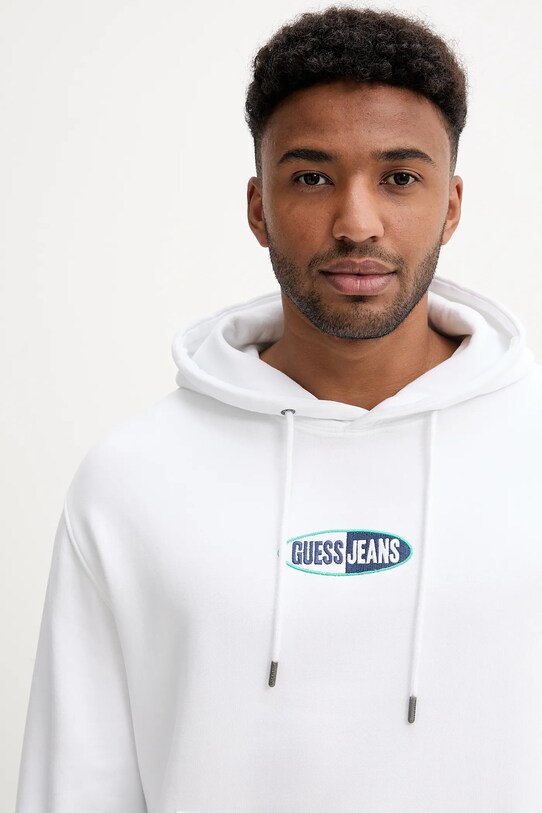 Bavlněná mikina Guess Jeans bílá M5YQ02.KCPR1