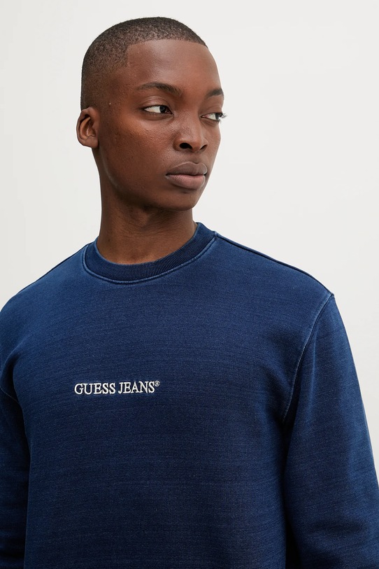 Βαμβακερή μπλούζα Guess Jeans μπλε M5YQ06.KCXQ1
