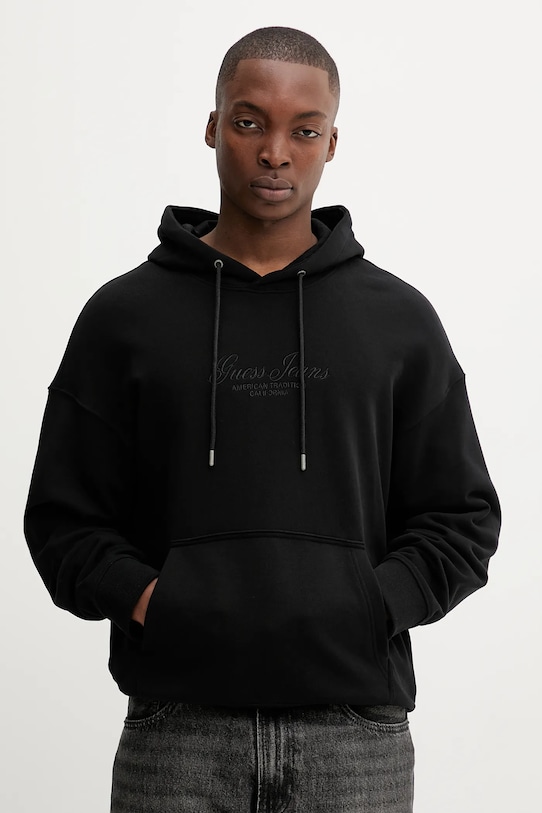 Guess Jeans bluza bawełniana bawełna czarny M5YQ16.KCPR1