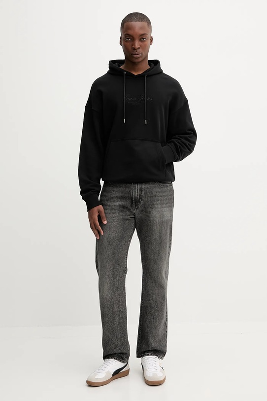 Guess Jeans felpa in cotone M5YQ16.KCPR1 nero AW25