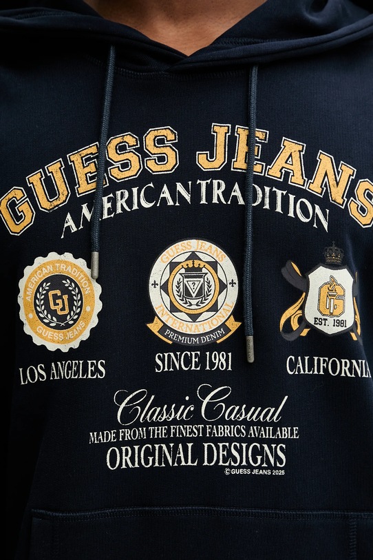 Guess Jeans bluza bawełniana M5YQ18.KCPR1 granatowy