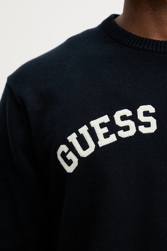 Bombažen pulover Guess Jeans M5YR18.Z3HM1 mornarsko modra