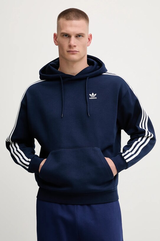 adidas Originals felső Baggy Hoodie aplikációval sötétkék JP1075