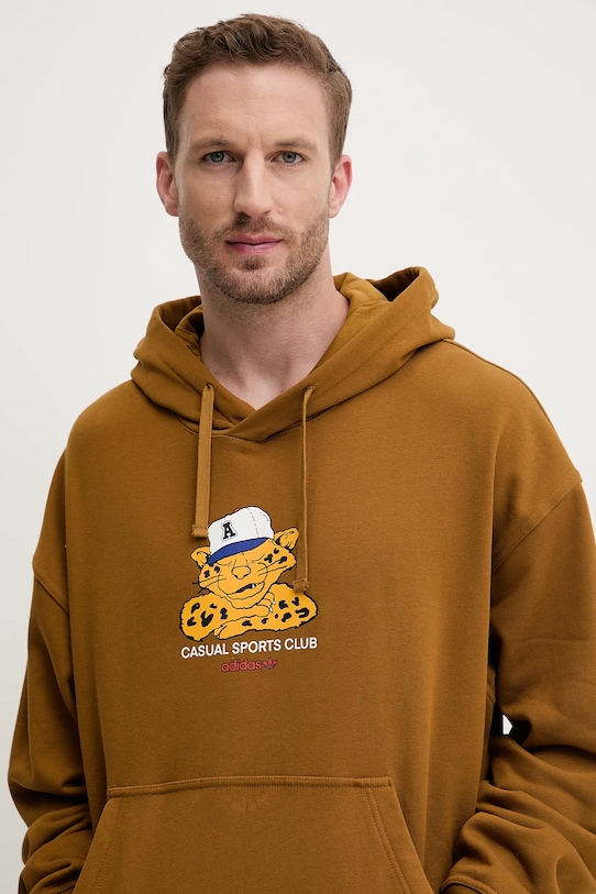 Βαμβακερή μπλούζα adidas Originals Graphic Lo Hd καφέ JW0167