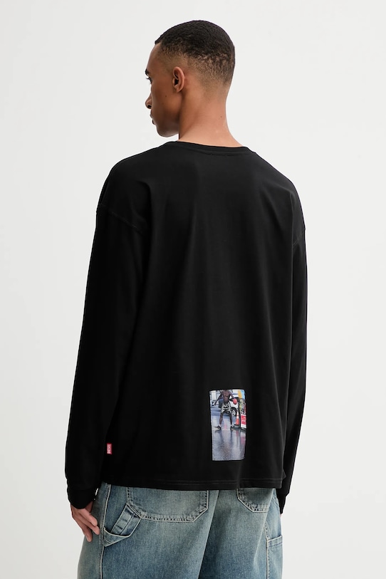 Îmbrăcăminte Diesel longsleeve din bumbac T-BOXT-LS-T5 A19468.0PLAT negru