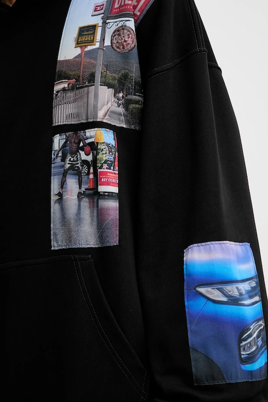 Diesel bluza bawełniana S-BOXT-HOOD-T6 A19642.0BMBJ czarny