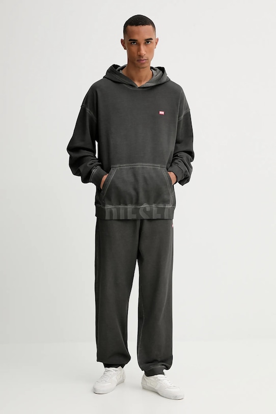 Diesel bluza bawełniana S-BOXT-HOOD-T4 A19333.0IKBR szary AW25