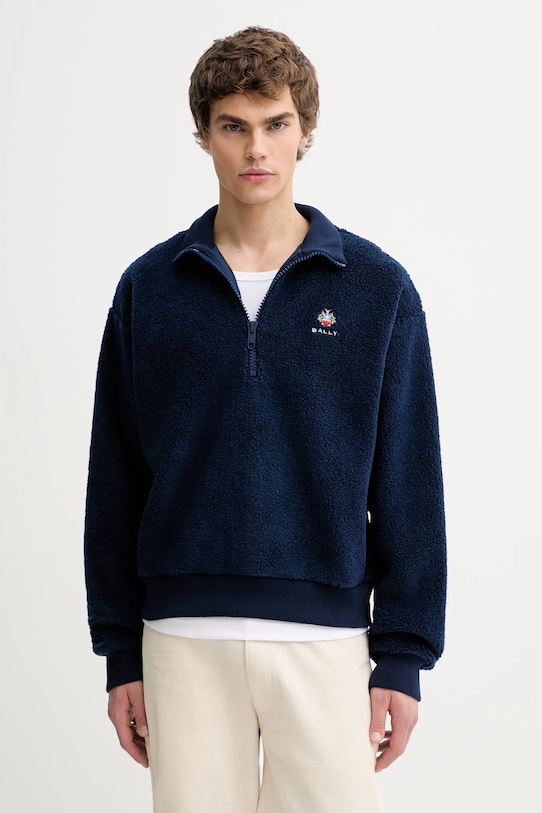 Bally bluza z dodatkiem wełny bez kaptura granatowy MJE09Q