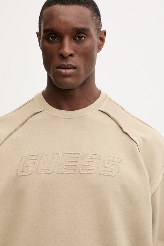 Guess bluza bawełniana LASI beżowy Z5BQ09.KCE91