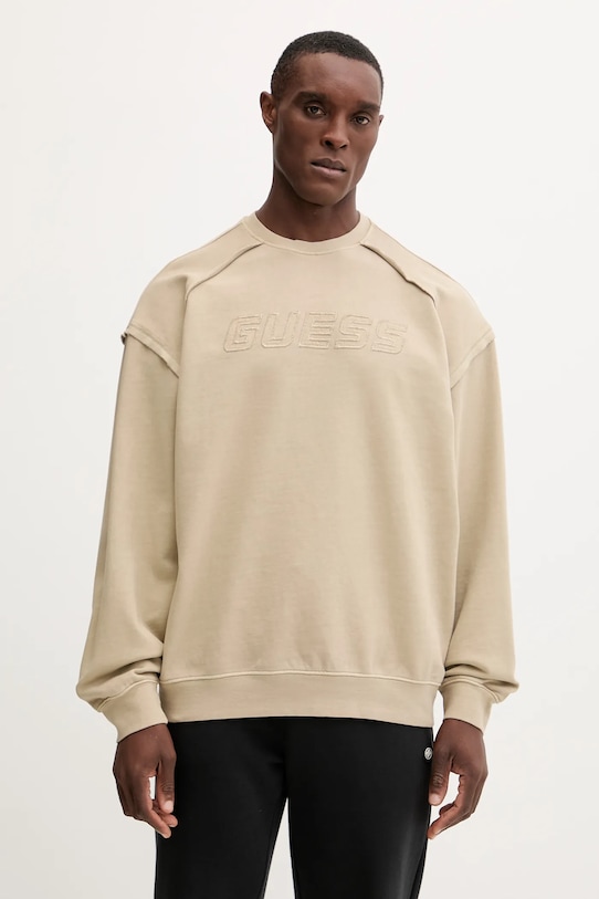 Guess hanorac de bumbac LASI imprimeu verde Z5BQ09.KCE91