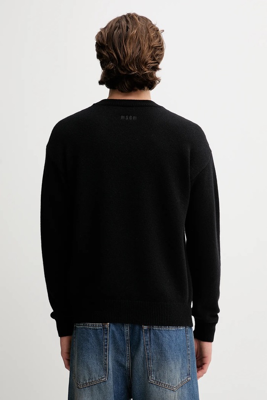 Odzież MSGM sweter wełniany 3940MM204.257596 czarny