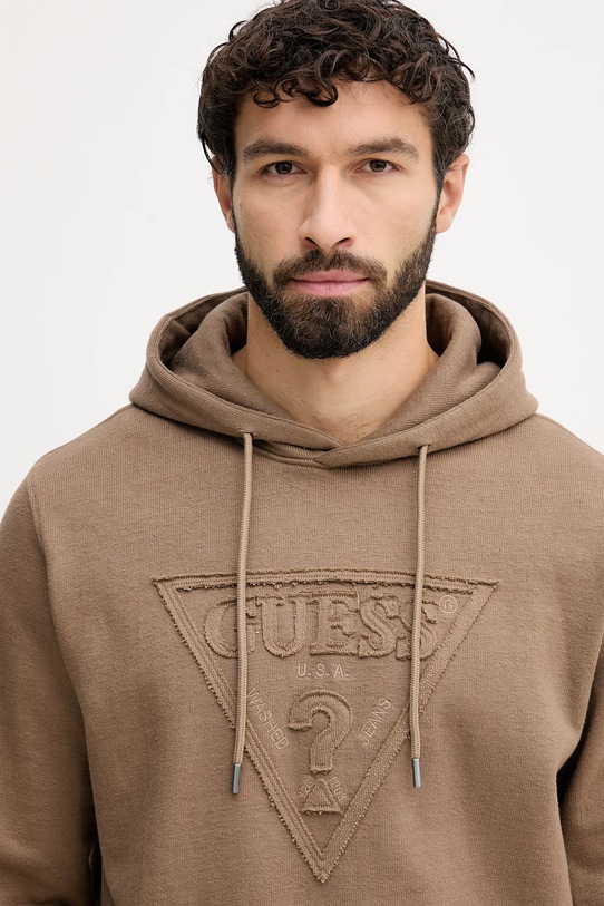 Guess bluza bawełniana brązowy M5BQ04.K0961