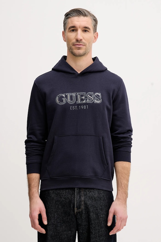 Guess bluza z kapturem granatowy M5BQ36.K9Z21
