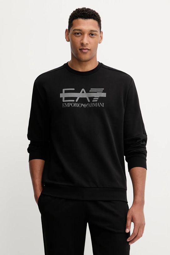 Pulover EA7 Emporio Armani Potisk črna AF12473.7M001122