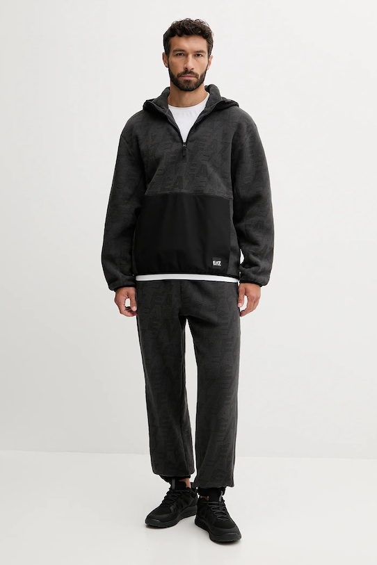 Fleecová mikina EA7 Emporio Armani AF16804.7M000982 černá AW25