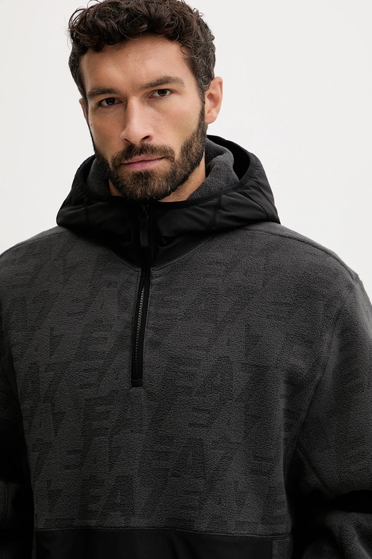 Fleecová mikina EA7 Emporio Armani čierna AF16804.7M000982