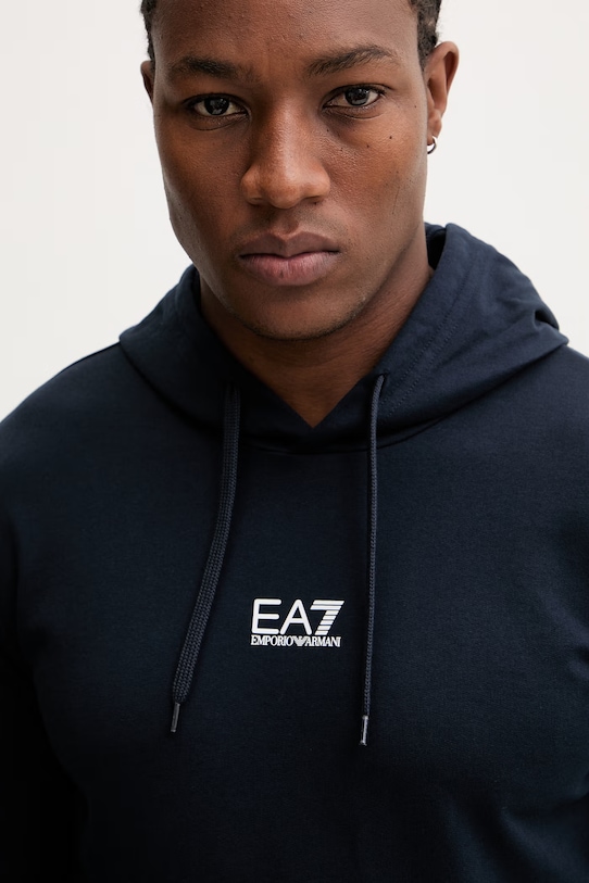 Bombažen pulover EA7 Emporio Armani mornarsko modra PJVRZ.8NPM32