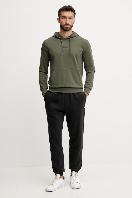EA7 Emporio Armani bluza bawełniana PJVRZ.8NPM32 zielony AW25