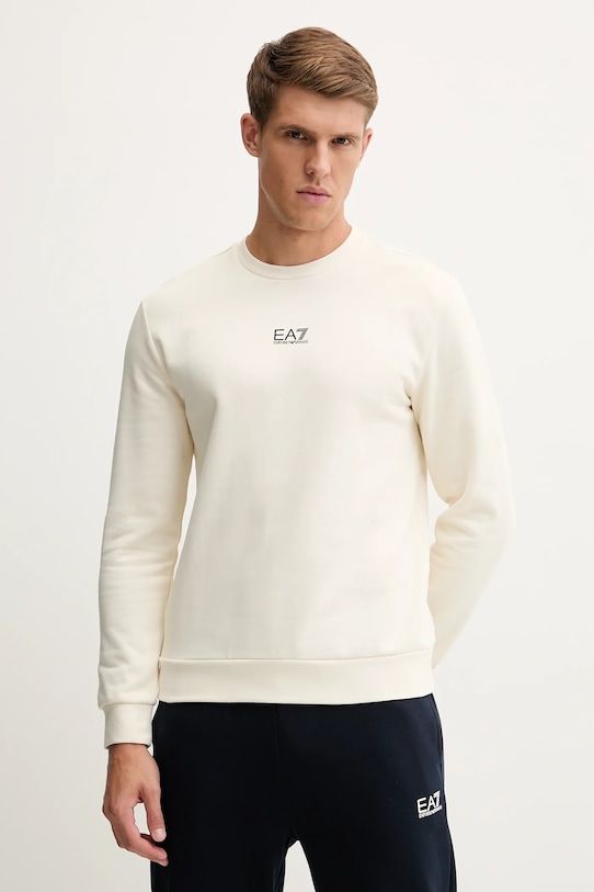 Mikina EA7 Emporio Armani bez kapucne krémová PJVTZ.8NPM34