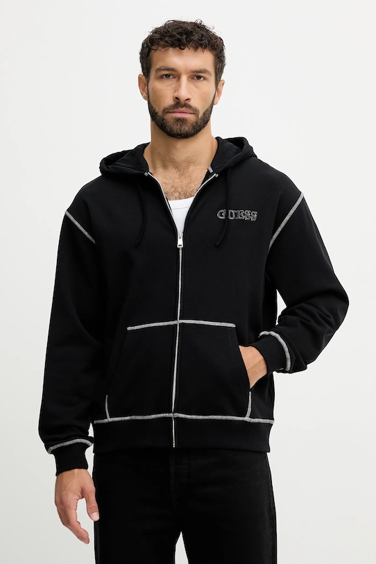 Guess bluză imprimeu negru U5RQ02.KCO31