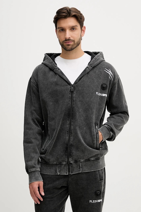 Bavlnená mikina PLEIN SPORT bavlna čierna FAEC.MJB3742.SJY001N