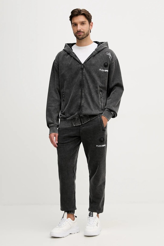 PLEIN SPORT bluza bawełniana FAEC.MJB3742.SJY001N czarny AW25