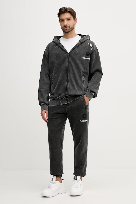 Bavlnená mikina PLEIN SPORT FAEC.MJB3742.SJY001N čierna AW25