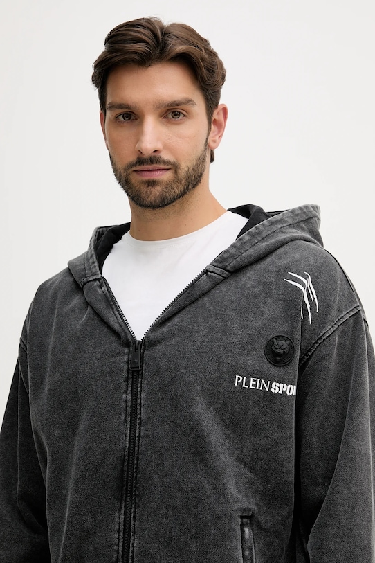 Bavlnená mikina PLEIN SPORT čierna FAEC.MJB3742.SJY001N