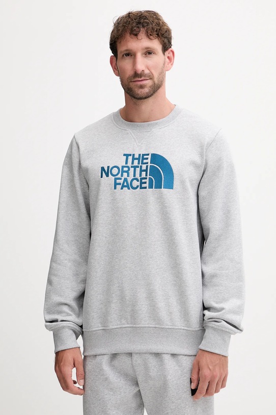 Μπλούζα The North Face Drew Peak απλικέ γκρί NF0A89EKFAO1
