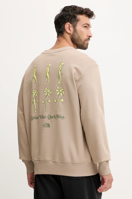 The North Face cotton sweatshirt Connect Relaxed cotton beige NF0A8E3ZBOX1