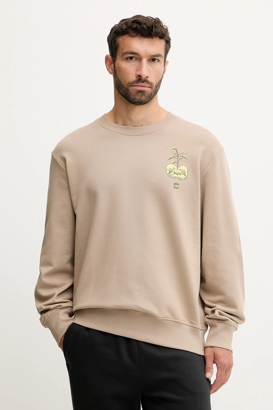 Clothing The North Face cotton sweatshirt Connect Relaxed NF0A8E3ZBOX1 beige