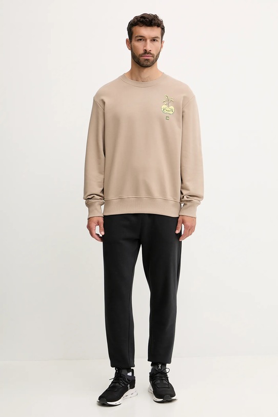 The North Face pamut melegítőfelső Connect Relaxed NF0A8E3ZBOX1 barna AW25