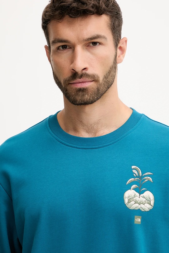 The North Face pamut melegítőfelső Connect Relaxed türkiz NF0A8E3ZBSI1