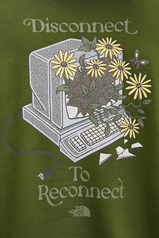 The North Face hanorac de bumbac Connect Relaxed NF0A8E40BRI1 verde