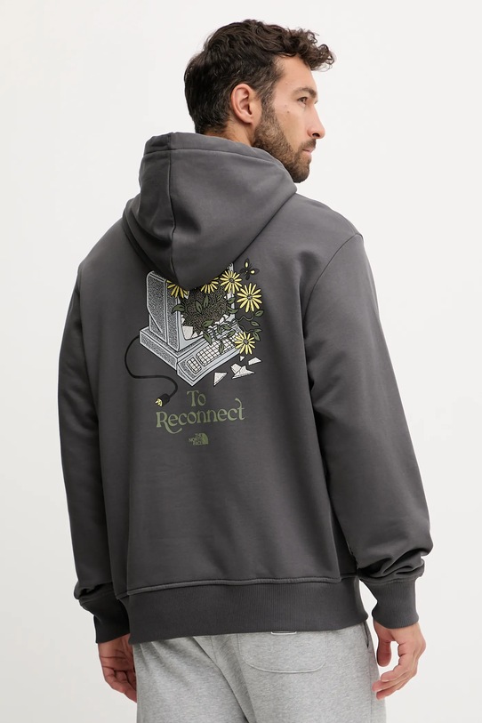 Βαμβακερή μπλούζα The North Face Connect Relaxed στάμπα γκρί NF0A8E40RHI1