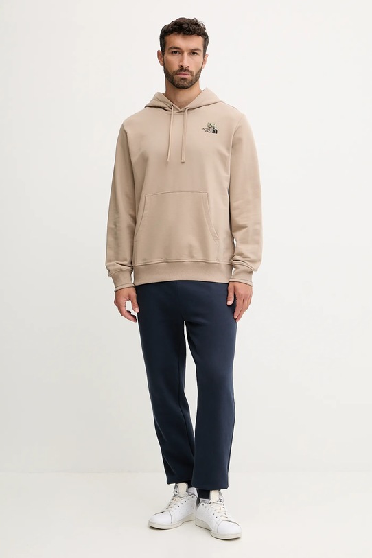 Βαμβακερή μπλούζα The North Face Flowe Dome NF0A8EGZBOX1 καφέ AW25