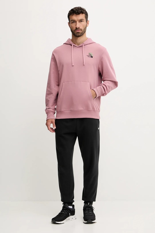 Βαμβακερή μπλούζα The North Face Flowe Dome NF0A8EGZHCS1 ροζ AW25
