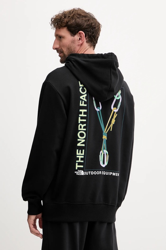 The North Face bluza bawełniana Explore Gear Relaxed nadruk czarny NF0A8F2KJK31