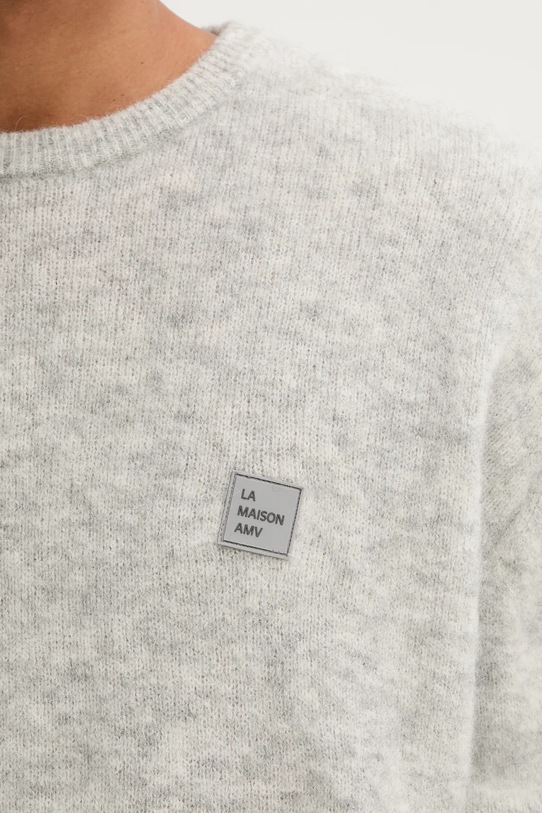 American Vintage sweter z wełną MVITO18A szary