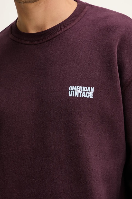 American Vintage bluza bawełniana MPLI03B fioletowy
