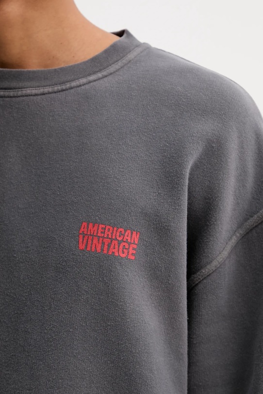 Памучен суичър American Vintage MPLI03B сив